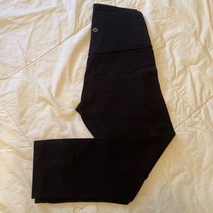Lululemon black super soft short crop leggings size 0